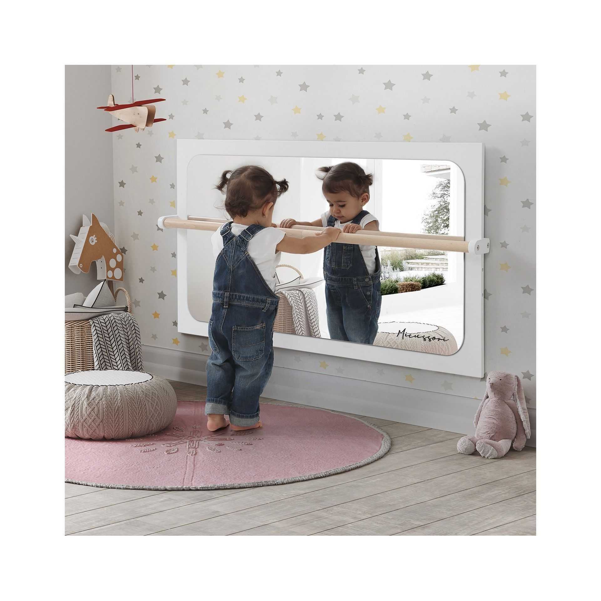 Espelho Micussori Branco / Cera Natural (Montessori)