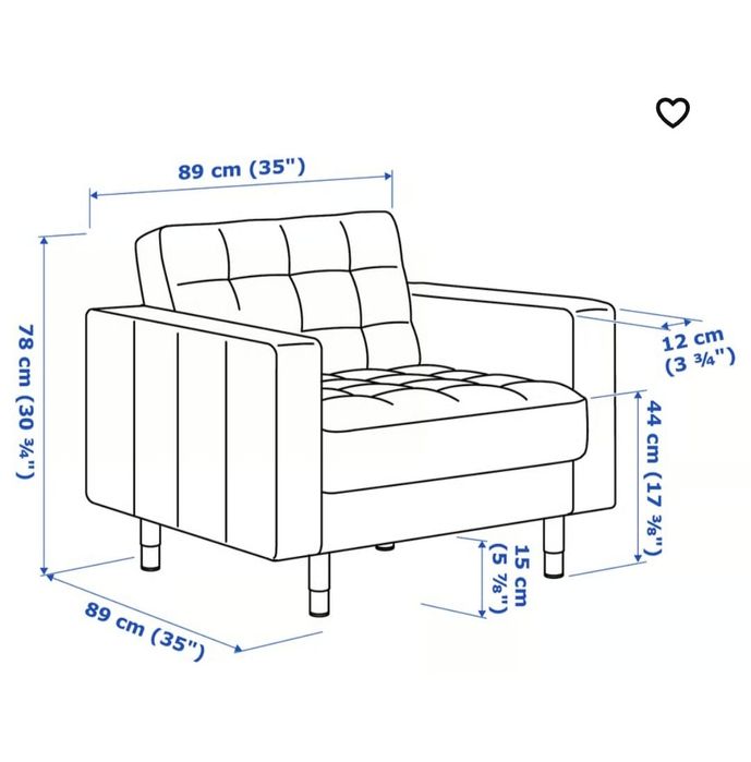 Sofa fotel podnóżek Landskrona