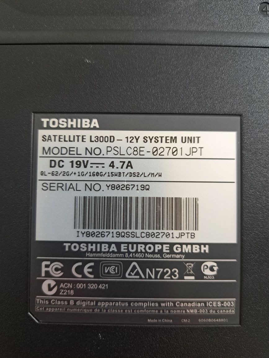 Computador portátil Toshiba