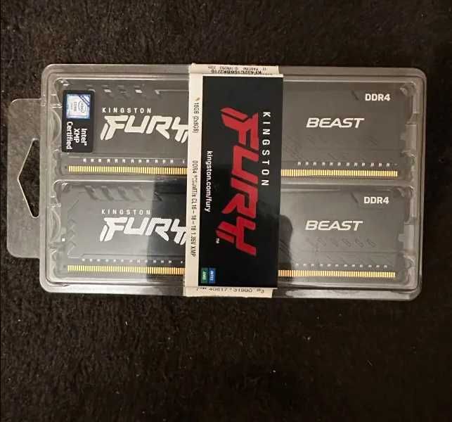 ОЗП Kingston DDR4 16GB (2x8GB) 3200Mhz FURY Beast Black