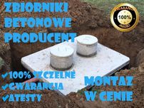 Zbiorniki betonowe na szambo, szczelne szamba, WYKOP montaż transport