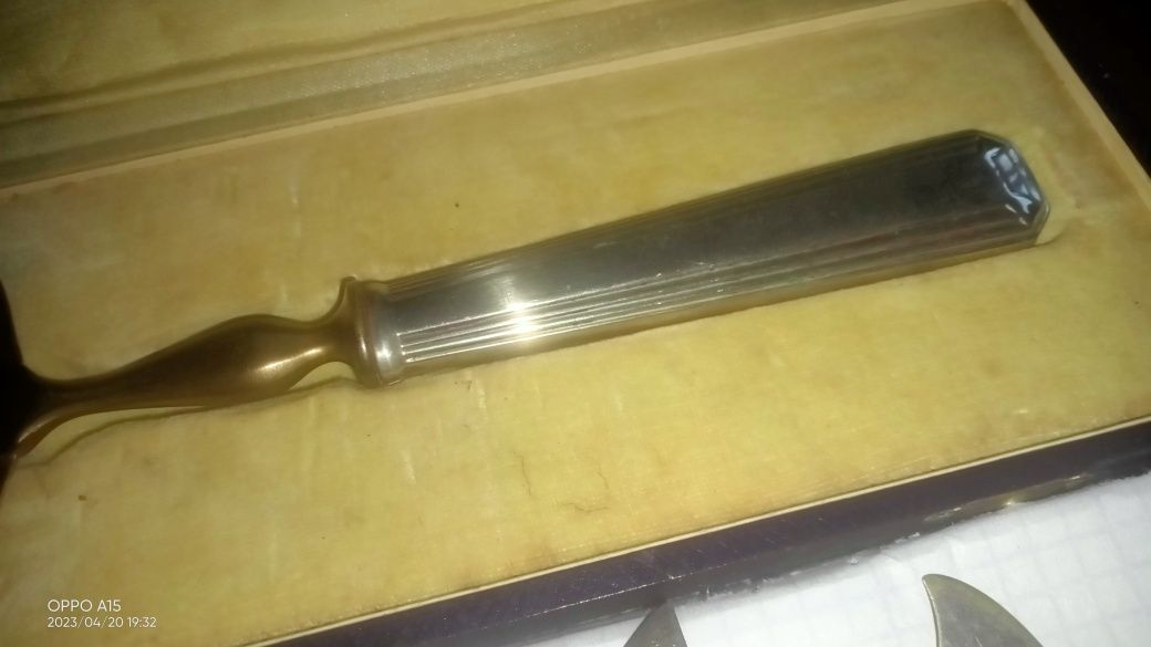Łopatka do ciast Domino podrożne XVIIIw. Noże Łyżeczka Ag Srebro ANTYK