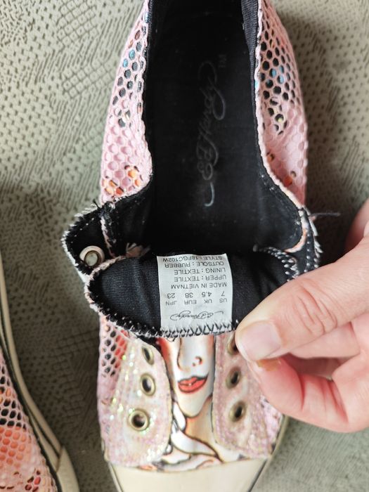 Trampki wsuwane Ed Hardy, rozmiar 38, azjatycki tattoo motyw