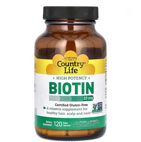 Высокоэффективный биотин, 10 мг, 120 капсул