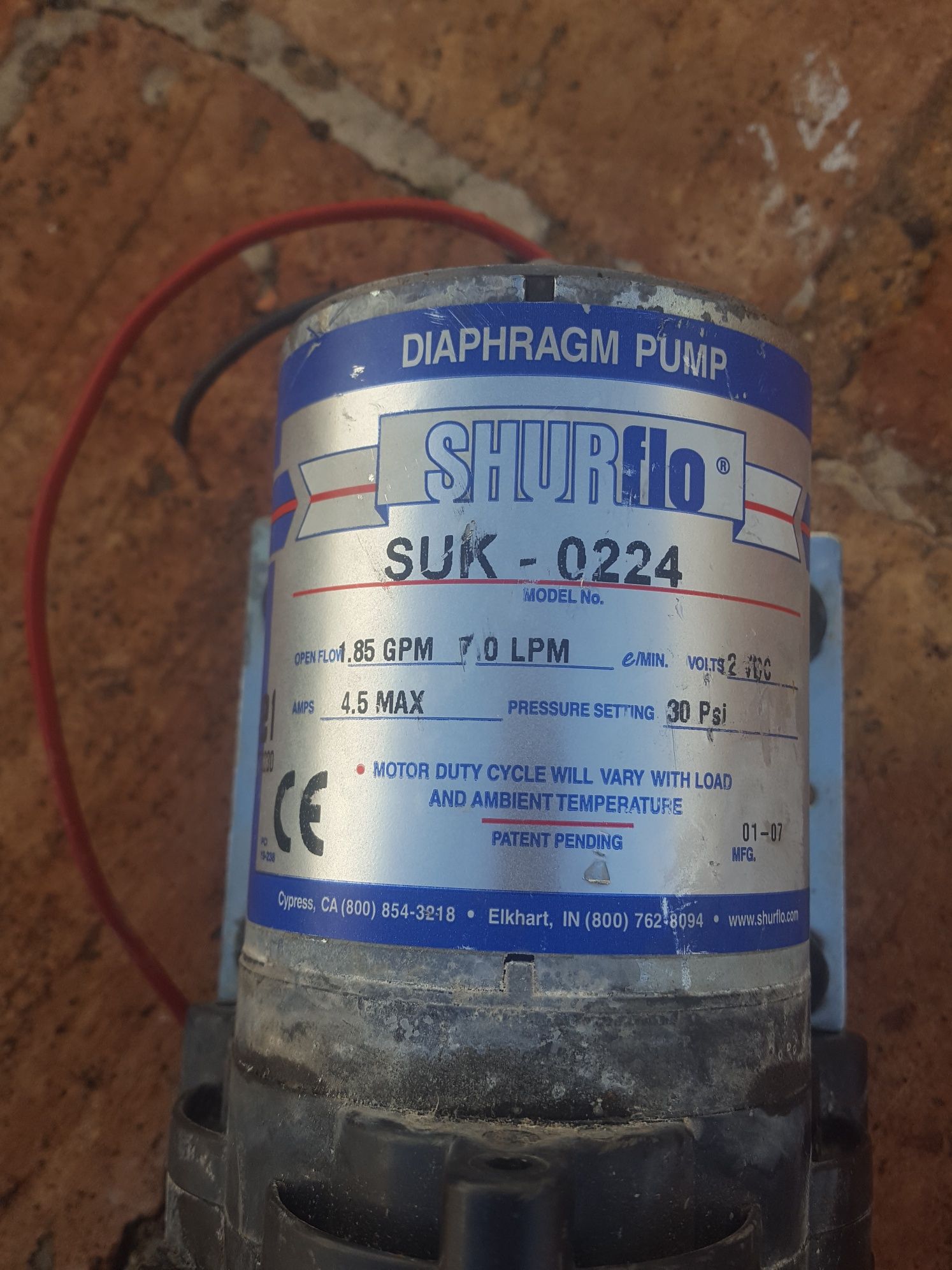 Bomba de agua 24VDC com pressostato