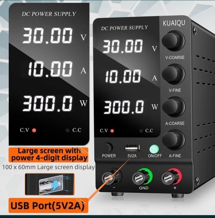 Імпульсний лабораторний блок живлення KUAIQU SPPS C3010  30В/5А/10А