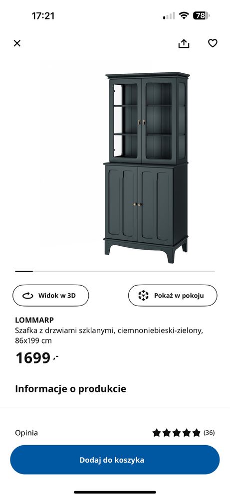 Szafka z drzwiami szklanymi IKEA