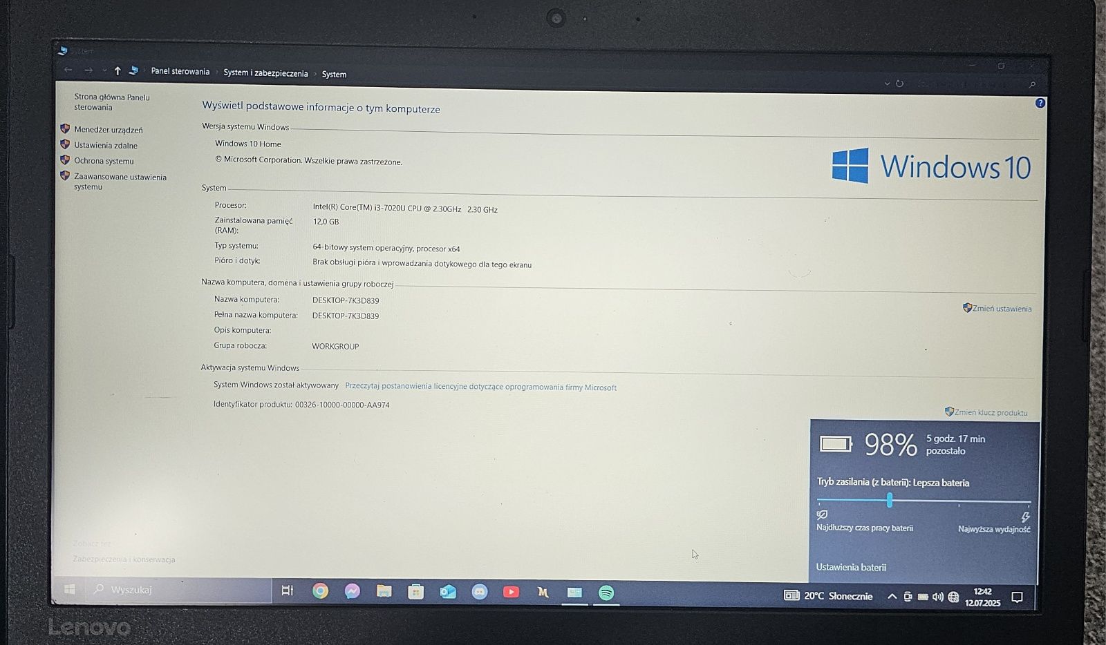 Laptop Lenovo Ideapad 330 - 15IKB   i3/256gb/12gb