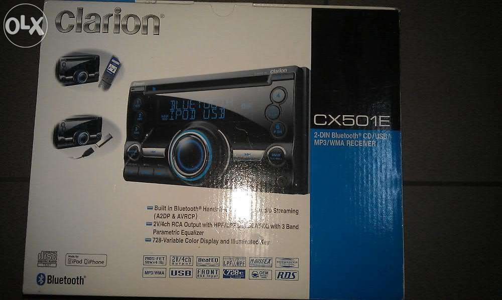 Автомагнитола 2-DIN новая Clarion CX501E с функцией Bluetooth