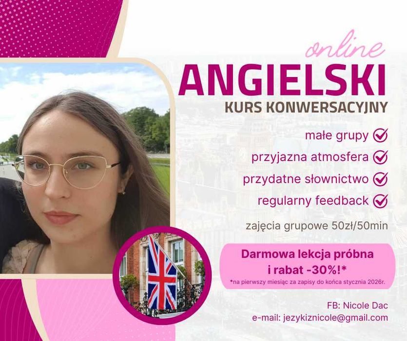 Angielski - korepetycje, konwersacje online z absolwetnką UWr