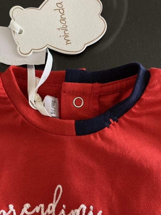 NOVO Camisolas Manga Comprida Amarela e Vermelha 12 e 9 meses