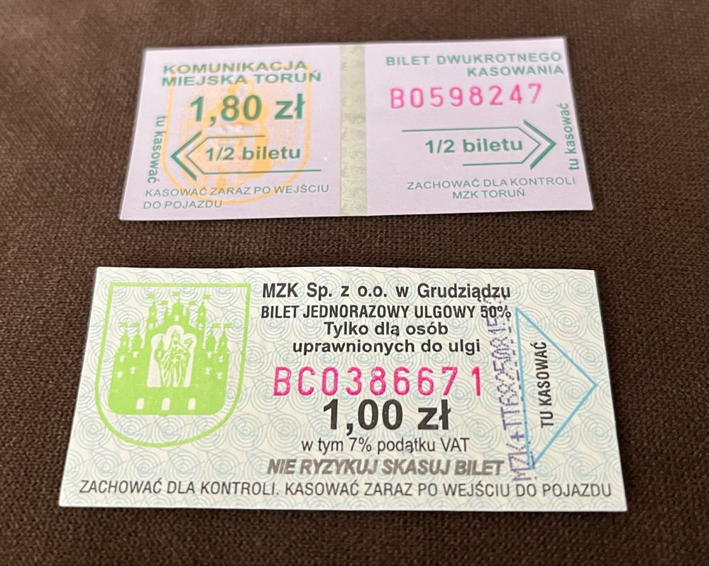 Bilety komunikacji miejskiej