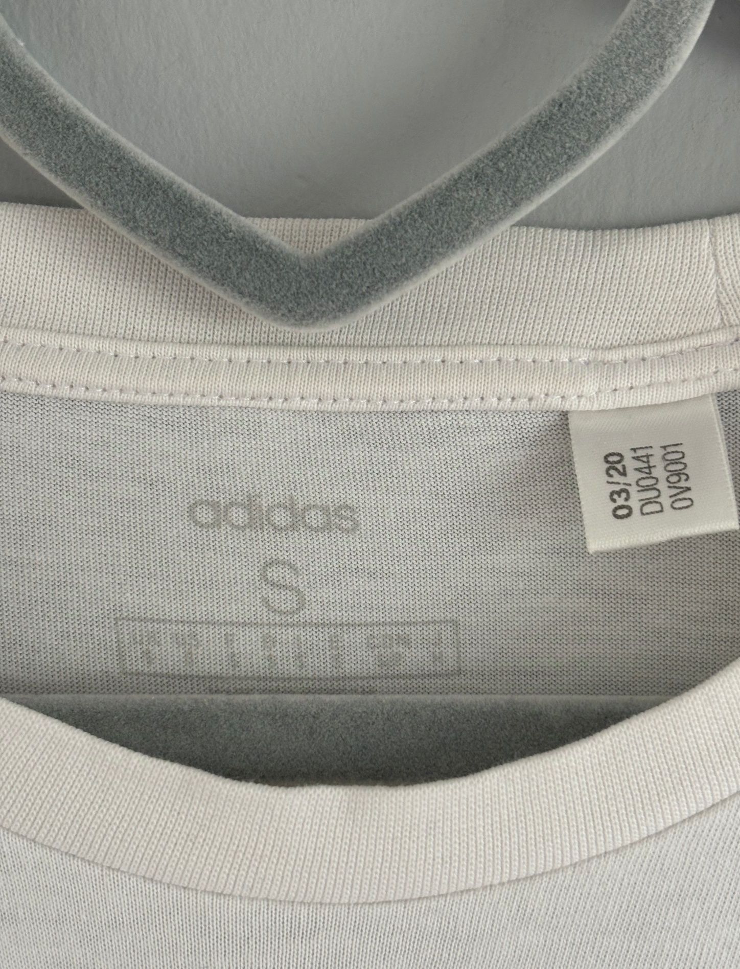 Biała koszulka t-shirt z nadrukiem Adidas originals r. S UNISEX