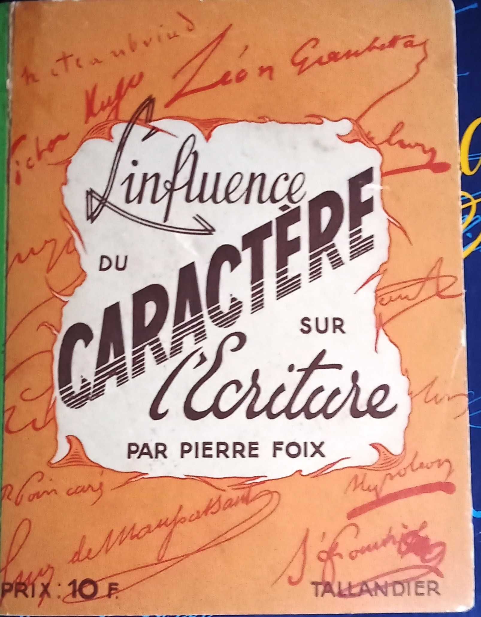 Livro de Grafologia "L'Influence du Caractère sur l'Ecriture"