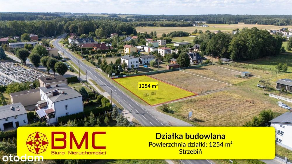 Działka budowlana Strzebiń 1254m2