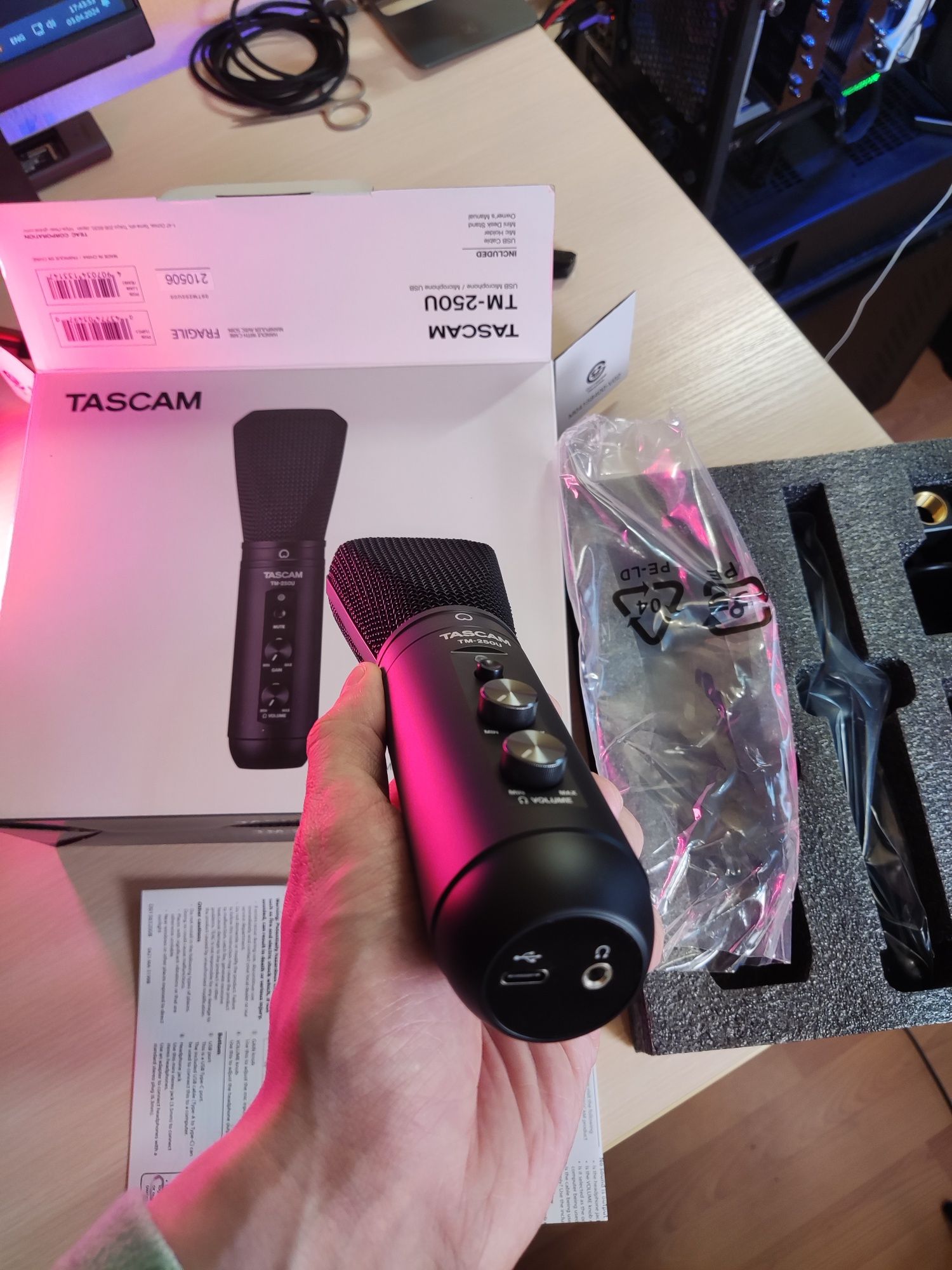 USB type-c мікрофон TASCAM TM-250U конденсаторний мікрофон для ПК