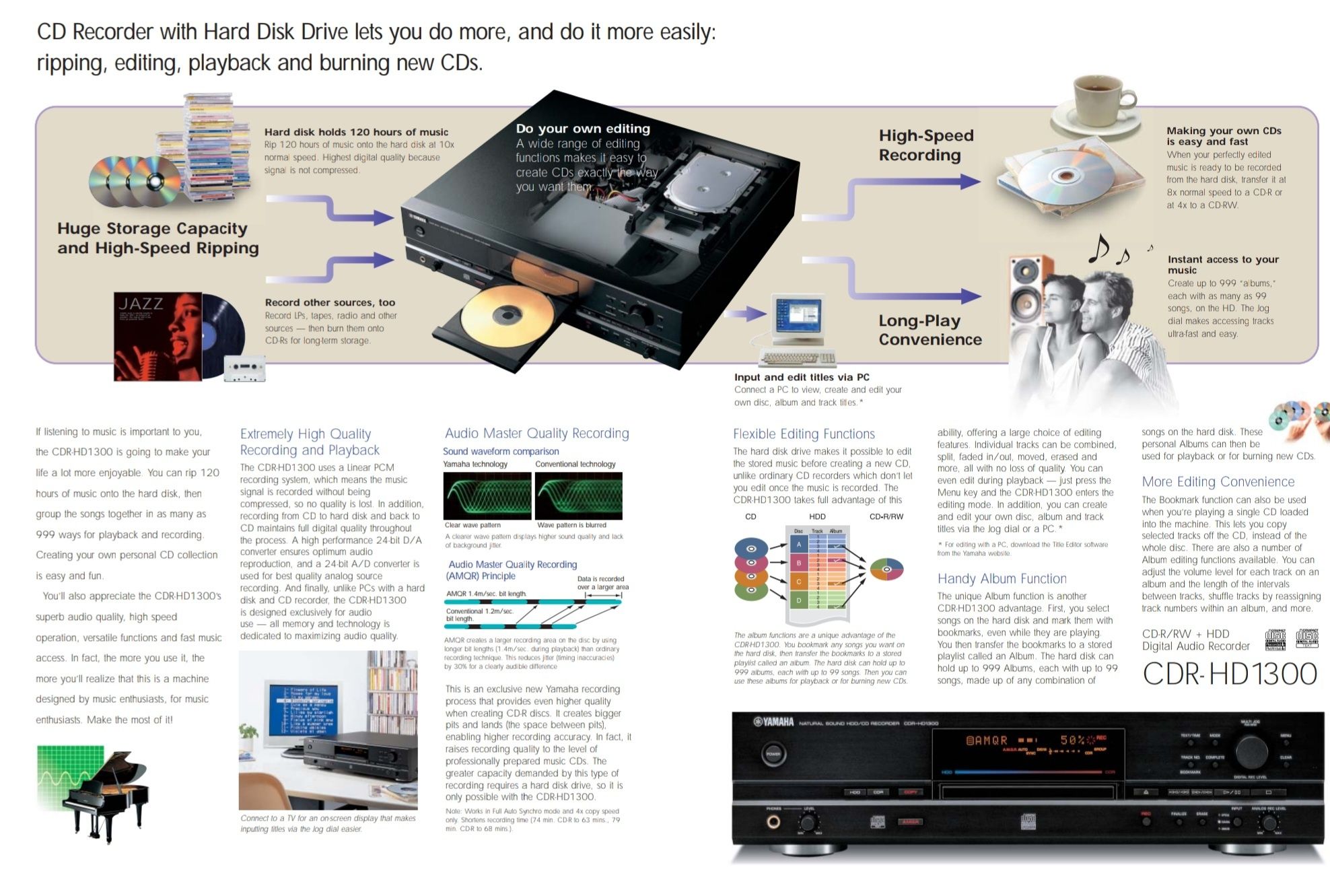 Yamaha CDR-HD1300 - Hard Disk/CD Recorder
Hard Disk/CD Recorder
Hard D