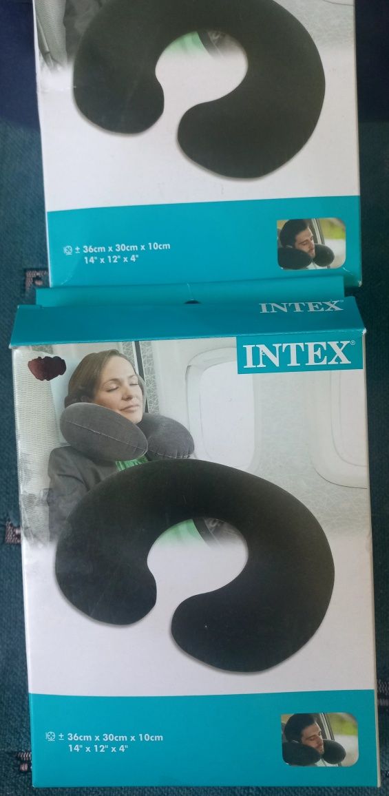 Подушка під голову, дорожня, надувна Intex