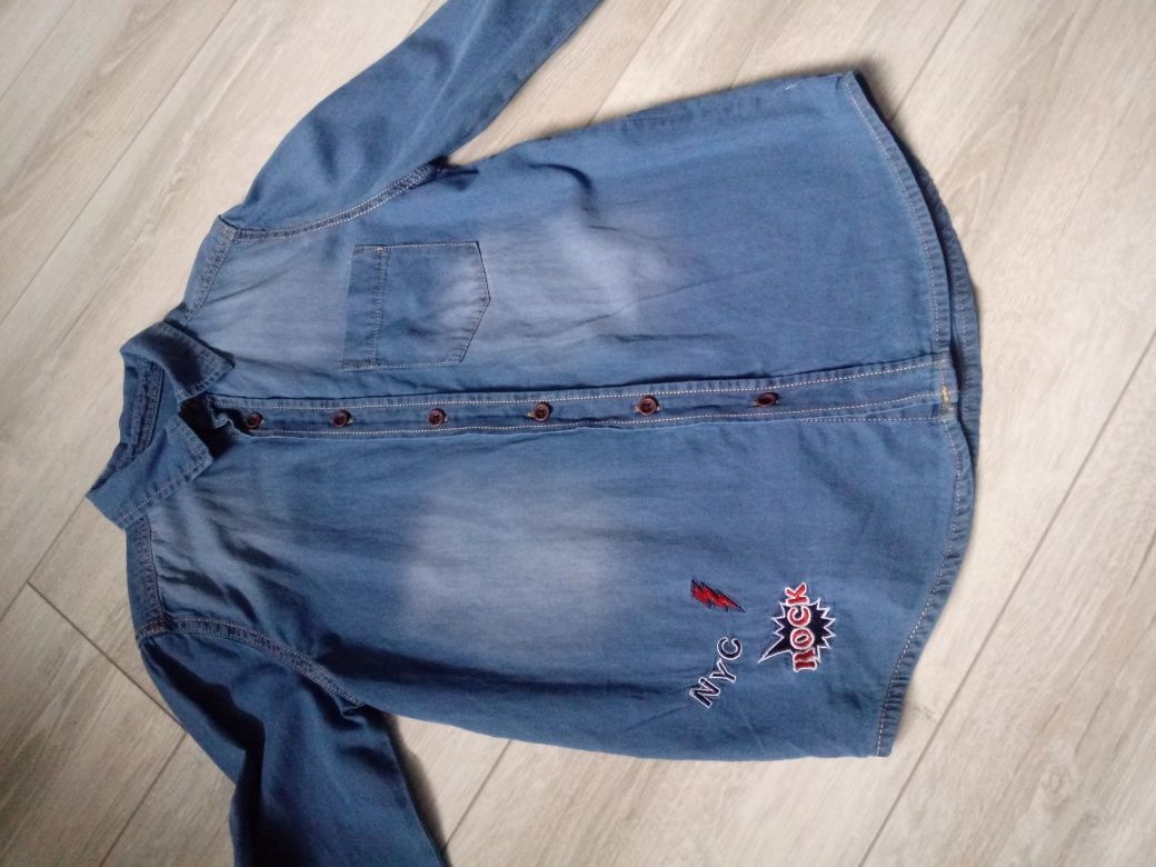 Koszula chłopięca jeans 140 idealna