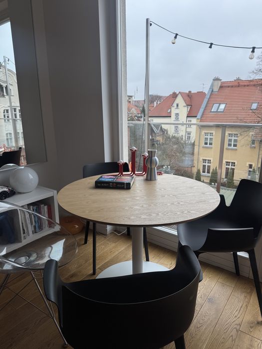 okrągły stół do jadalni westwing menorca średnica 100 cm biały drewno