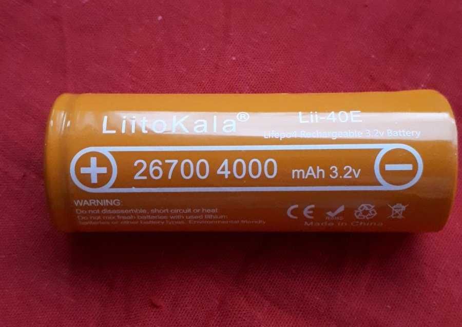 Аккумуляторная батарея LiitoKala, 3,2v, 26700mAh, lifepo4, 10 А НОВАЯ