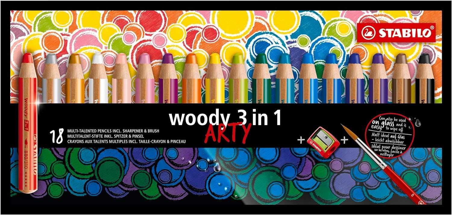 Kredki stabilo woody arty 3IN1 (+TEMPERÓWKA) 18KOL