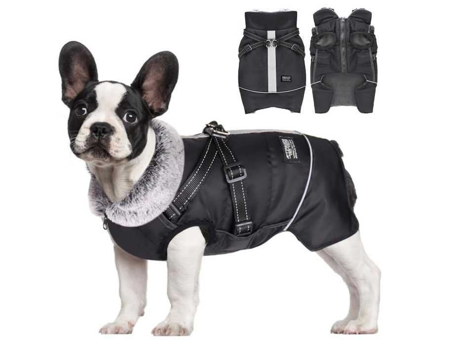 Ciepły płaszcz dla psa, zimowa kurtka odblaskowa 2XL