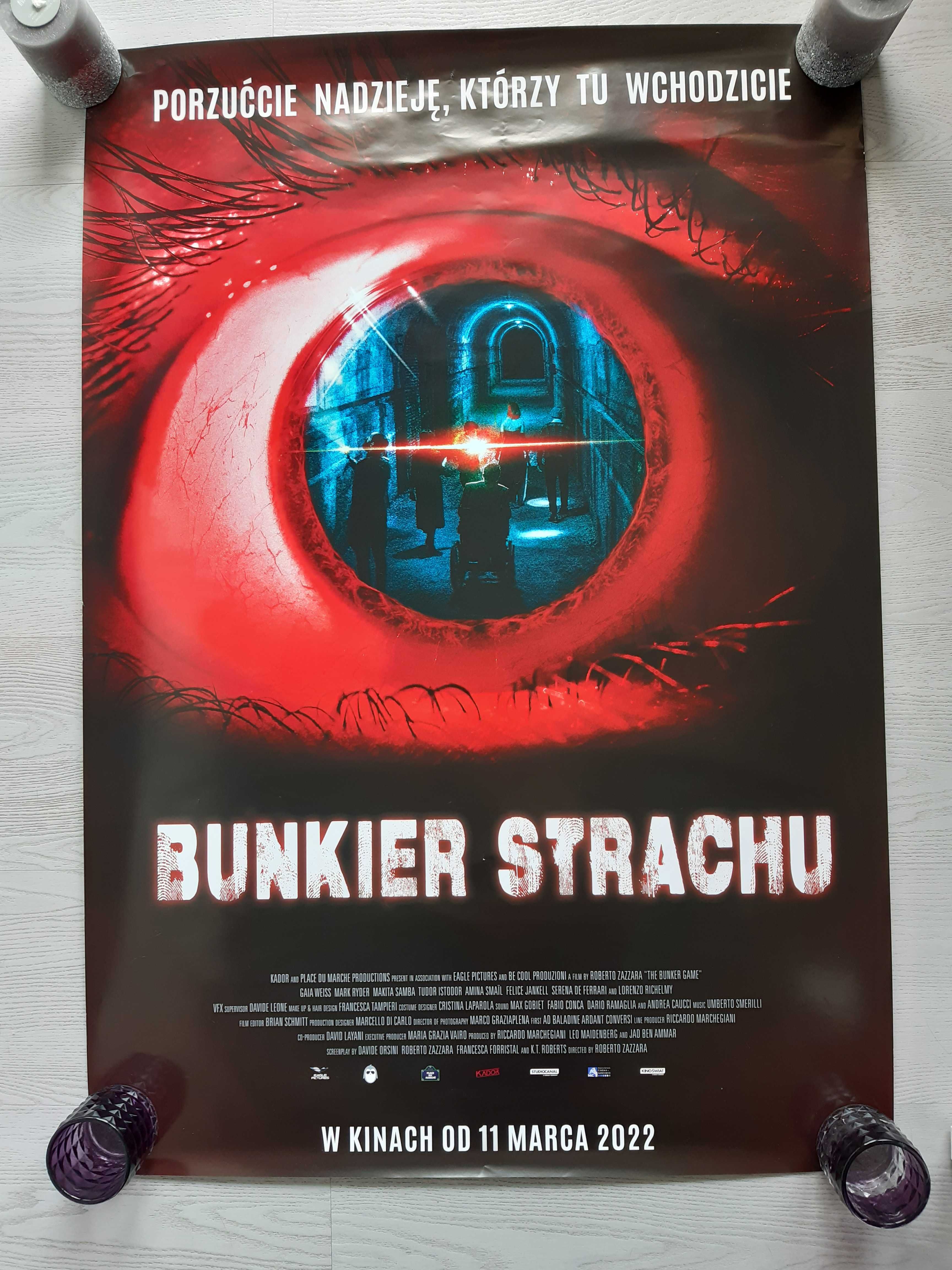 Plakat kinowy z filmu Bunkier strachu horror thriller