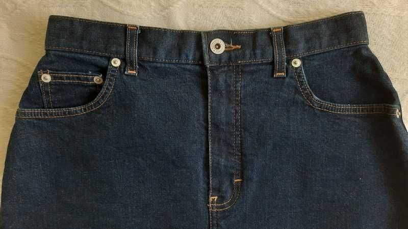 Spódnica granatowa jeansowa/ dżinsowa ołówkowa S/M