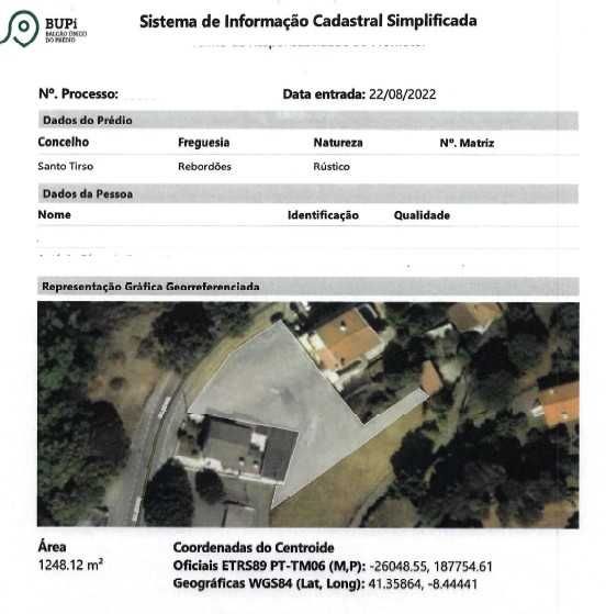 Terreno para Construção em Rebordões, Santo Tirso, 1248,12 m2