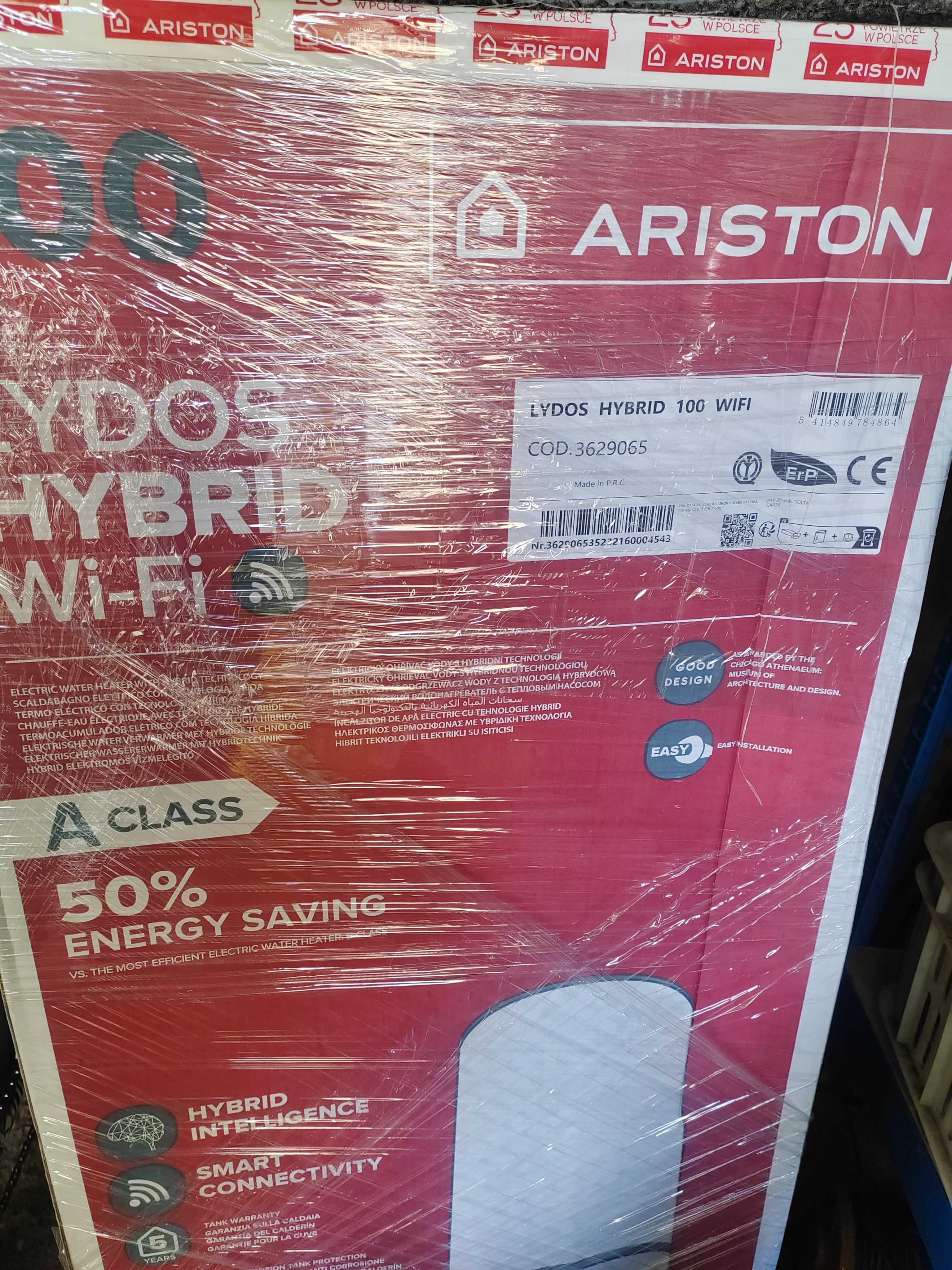 Hybrydowy podgrzewacz wody Ariston Lydos Hybrid 100 wifi - faktura VAT