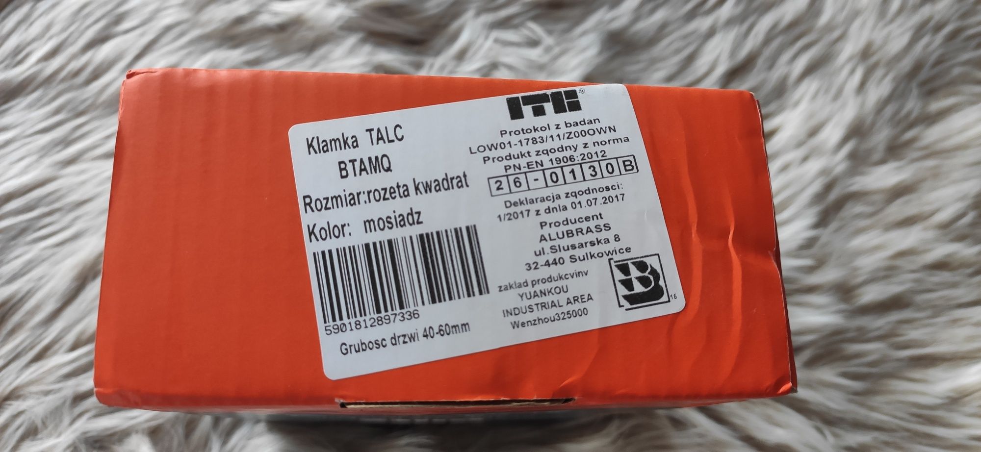 Klamka z szyldem WC złota ALUBRASS