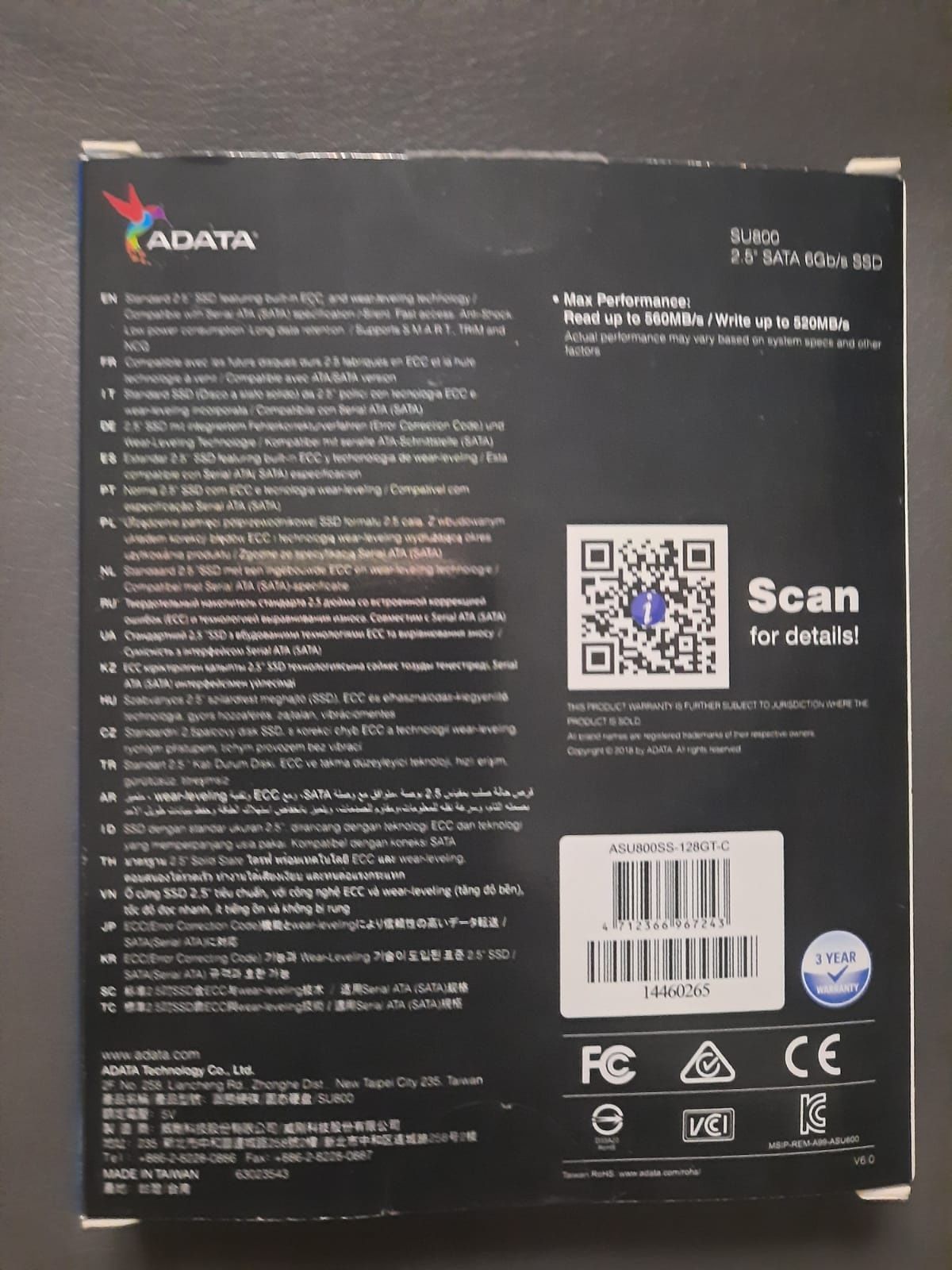 ADATA 2,5" SATA 6Gb/s  128gb SU800 Ultimate Solid State Drive