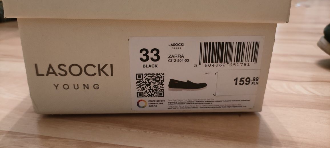 Buty eleganckie mokasyny dla chłopca 33 czarne