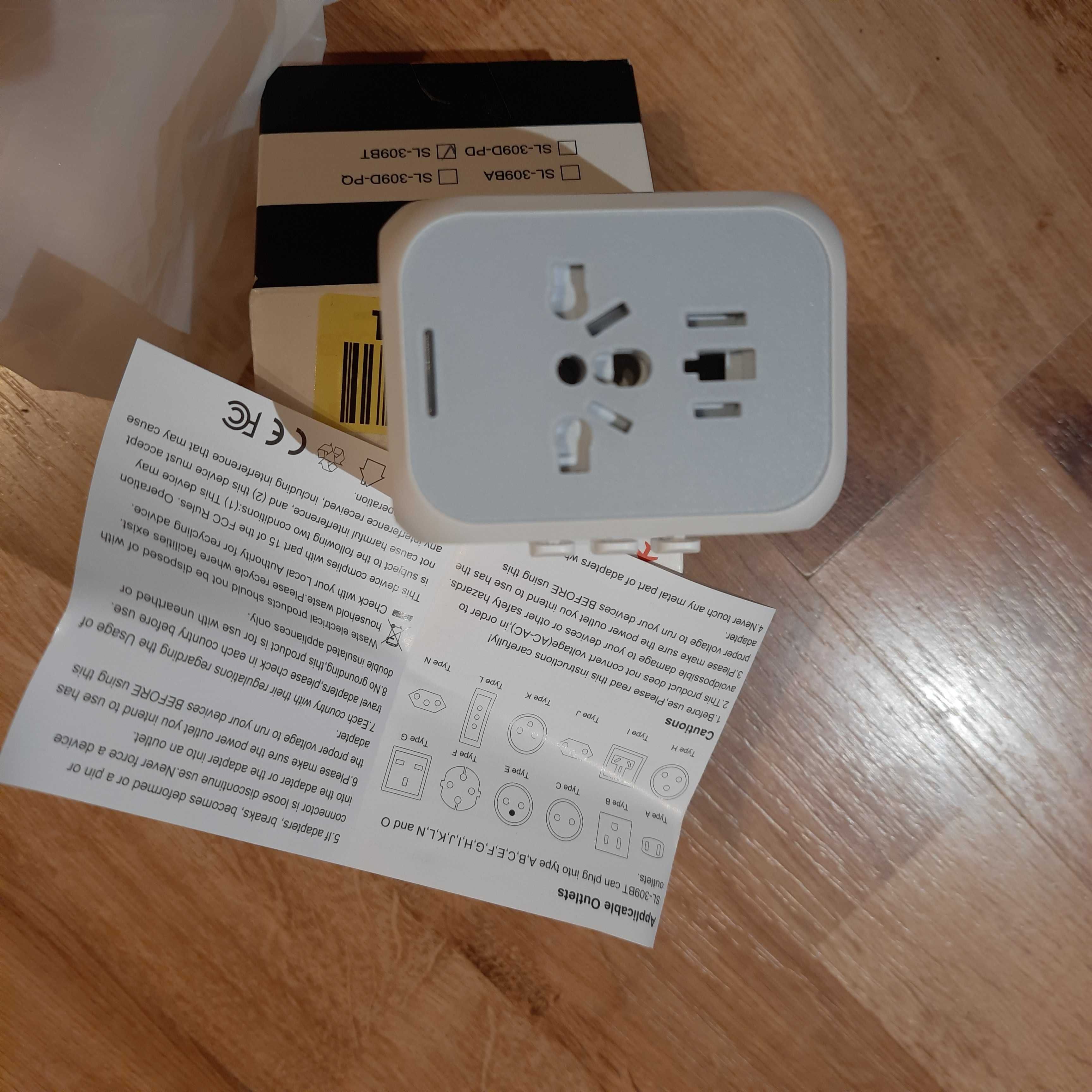 Adapter sieciowy Międzynarodowa przejściówka podróżna EU US AUS UK