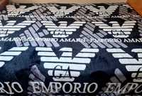 Emporio Armani koc mięsisty narzuta 200x220 czarno-biały nowy