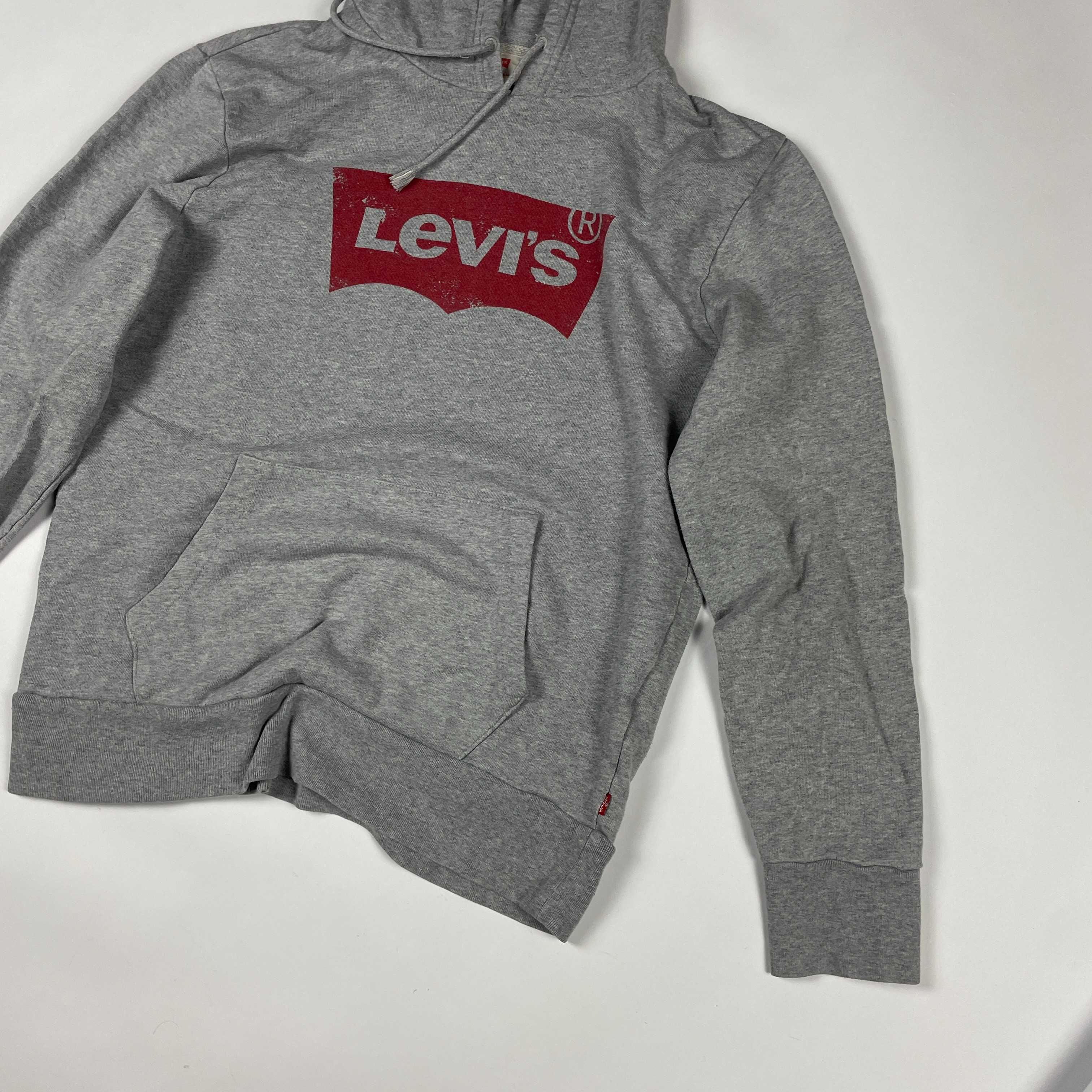 Levi’s szara bluza z kapturem hoodie streetwear y2k retro vintage