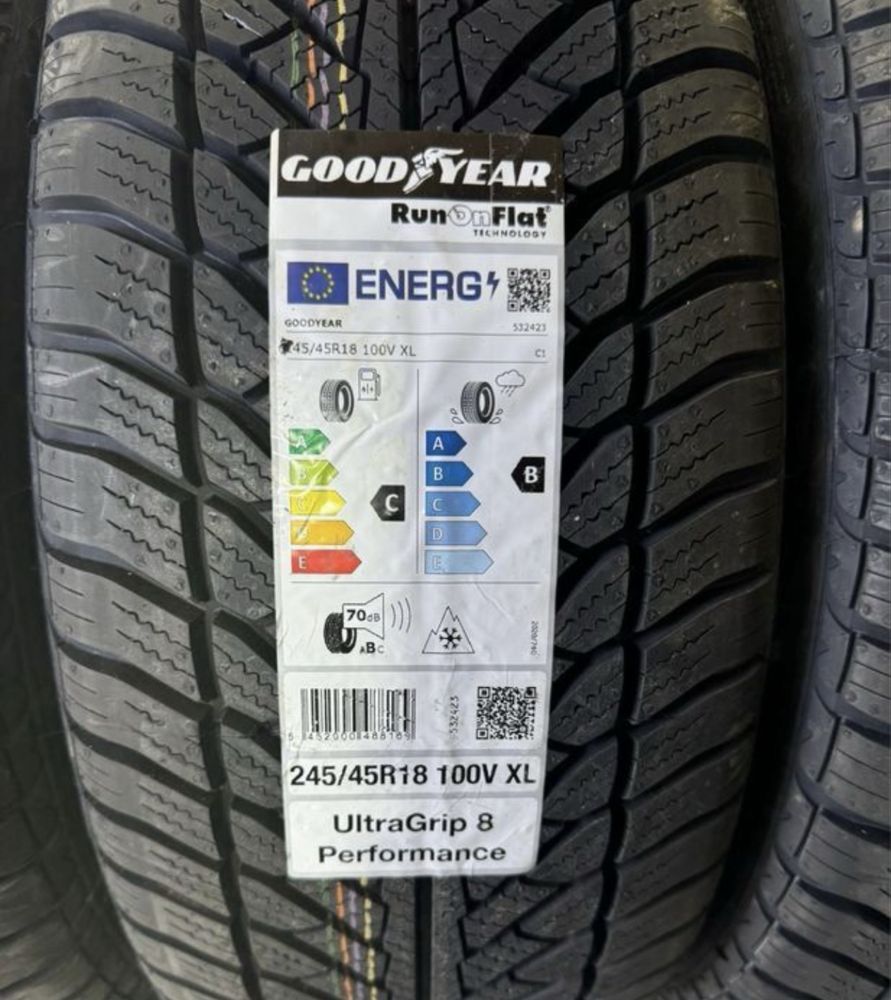 245/45r18 Goodyear UltraGrip 8 Performance 100V XL RunOnFlat MOE *