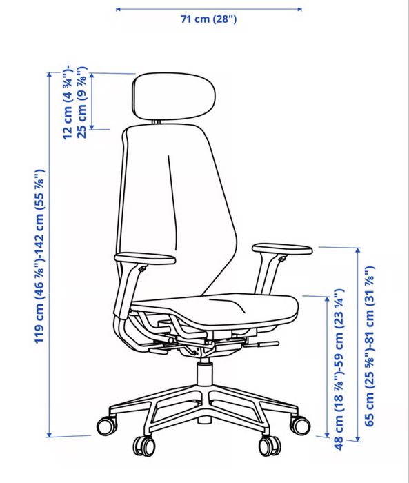 Krzesło gamingowe IKEA STYRSPEL – ciemnoszare, jak nowe, 4 miesiące