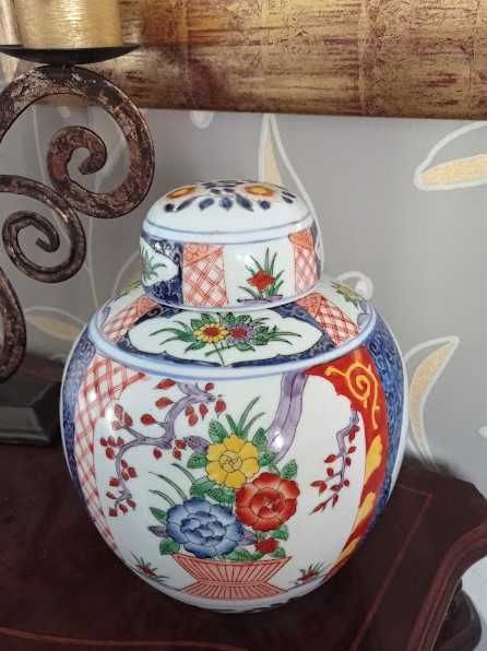 Luxuoso pote de porcelana chinesa - Pinturas florais - Marcado Macau