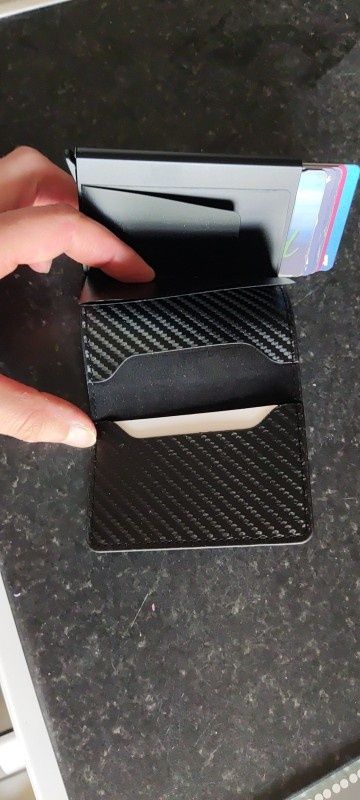carteira rfid alumínio caixa preta couro do plutônio.