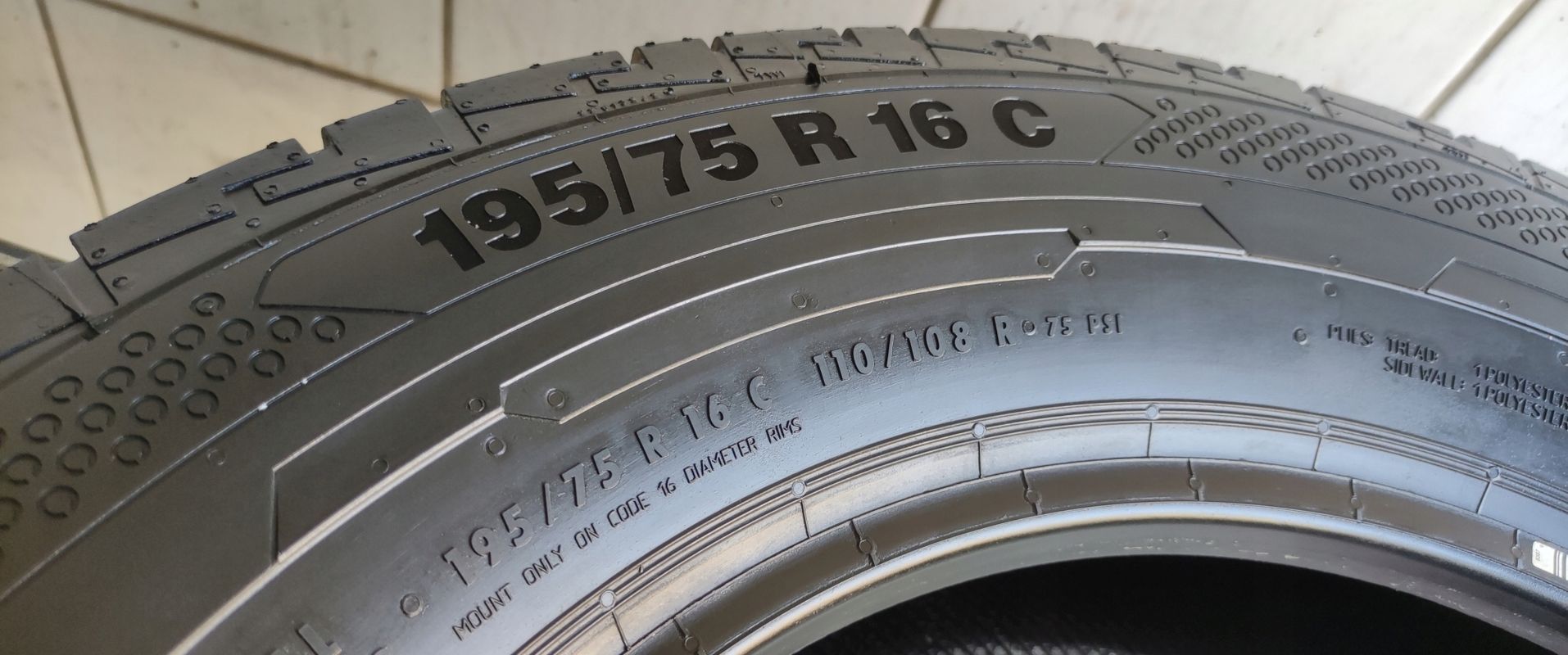 4x 195/75r16c Continental ContiVanContact 100, 110/108r 2024r B/B/72dB