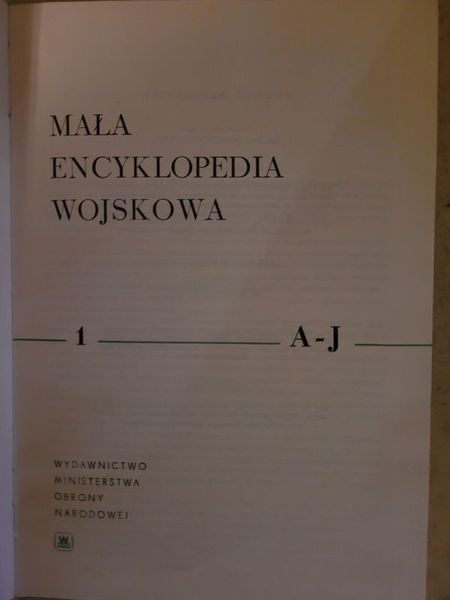 Mała encyklopedia wojskowa t.1-3 MON 1971 wyd 2