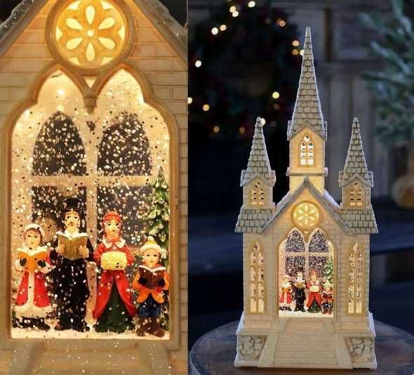 kościół lampion pozytywka grająca szopka kolędnicy led rodzina święta