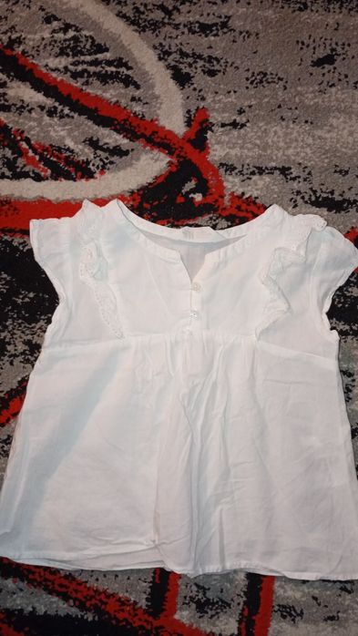 Biała galowa bluzka dziewczęca koronka rozmiar 110cm H&M