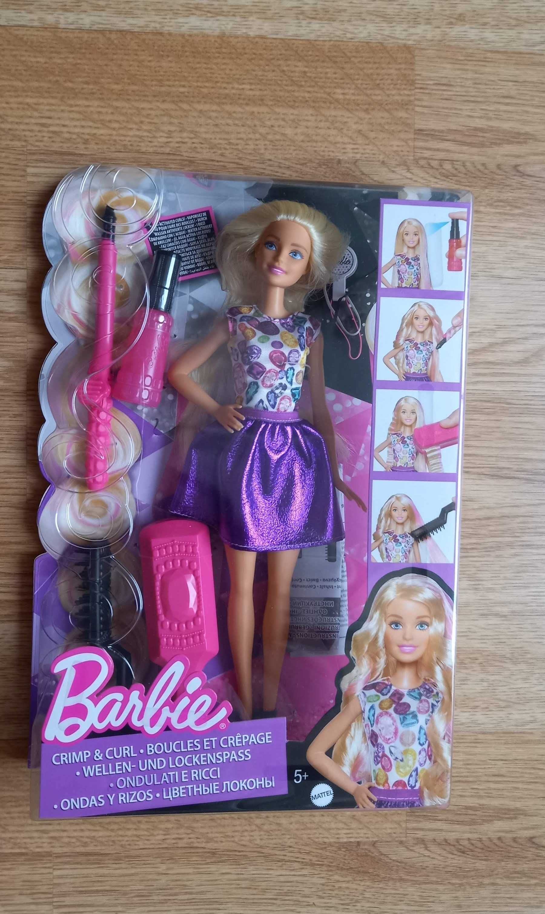 Lalka Barbie modelowanie włosów fale loki