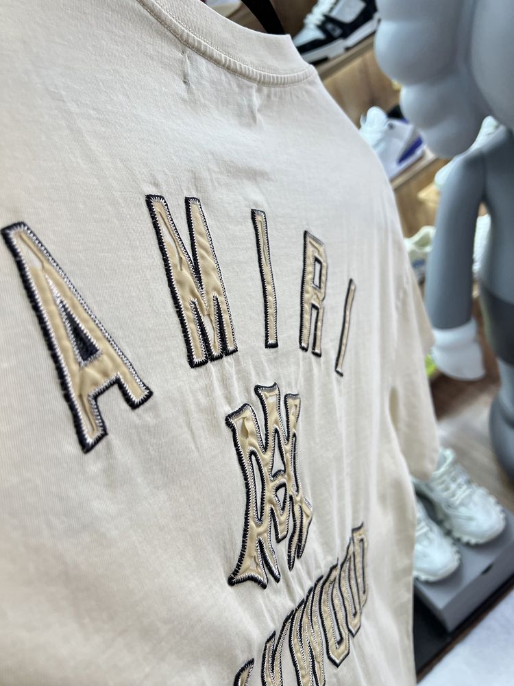 Футболка Amiri Logo SS 25 Beige Logo