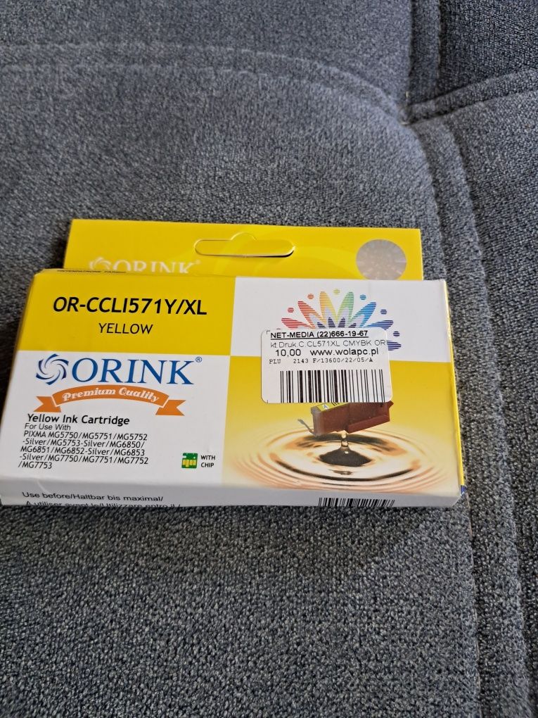 Tusz do drukarki zolty Ornik