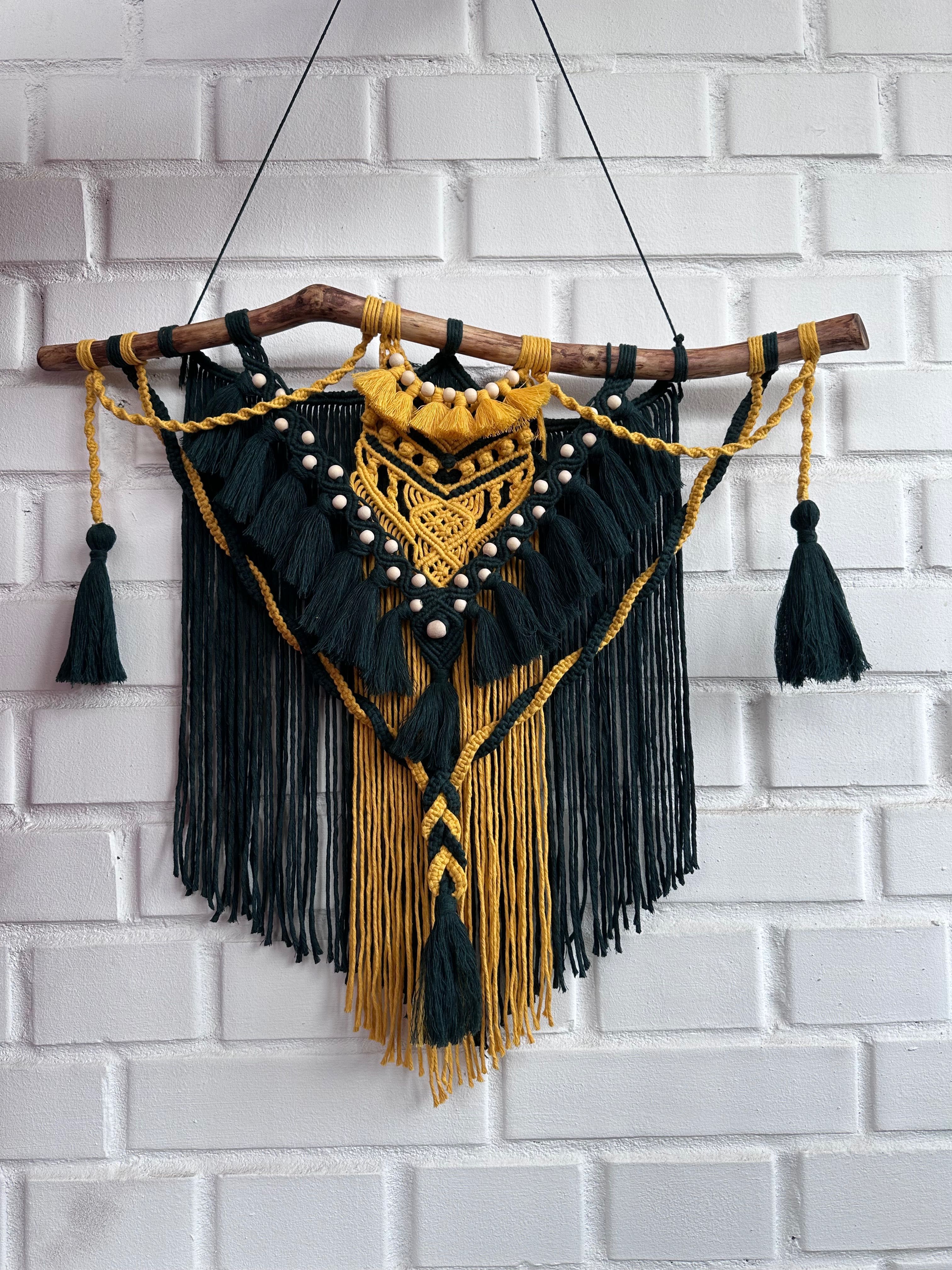 Makrama ścienna Boho | Dekoracja z naturalnych materiałów