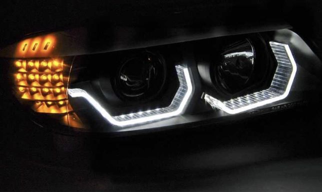 Фары оптика BMW E90  Е91 LED глазки 2005-2008 год передние бмв